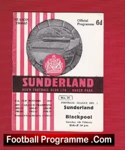 Sunderland v Blackpool 1965 - football programme