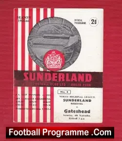 Sunderland v Gateshead 1964 – Reserves
