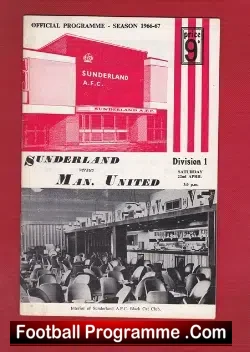 Sunderland v Manchester United 1967 - football programme