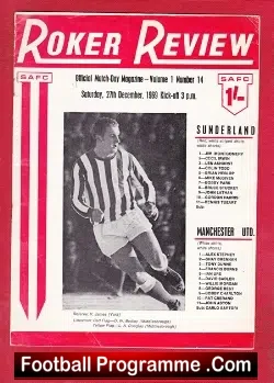 Sunderland v Manchester United 1969 - football programme