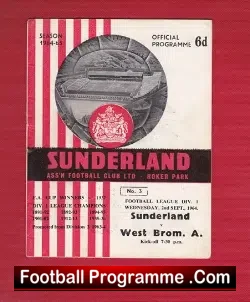 Sunderland v WBA 1964 - football programme