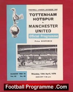 Tottenham Hotspur v Manchester United 1970 – Rearranged Match