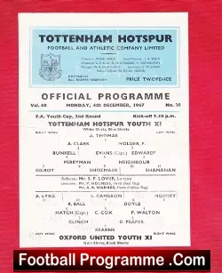 Tottenham Hotspur v Oxford United 1967 – Youth Match