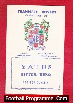 Tranmere Rovers v Mansfield Town 1963