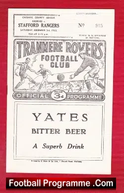 Tranmere Rovers v Stafford Rangers 1960
