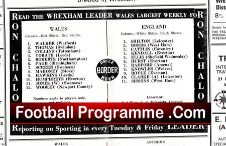 Wales v England 1968 – Under 23 at Wrexham