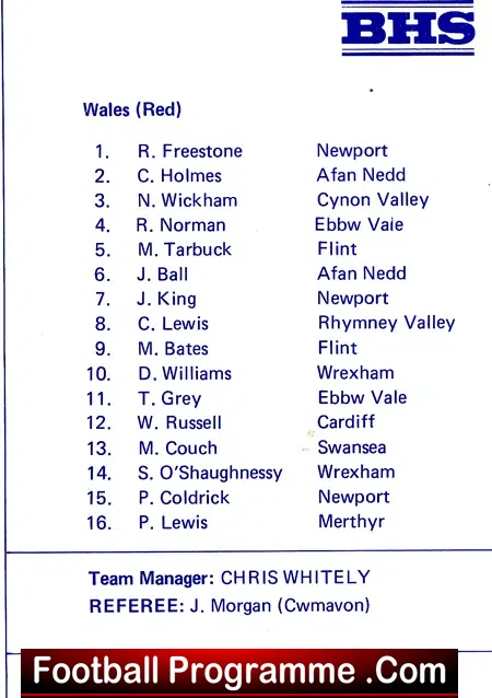Wales v England 1983 – Schoolboys at Newport