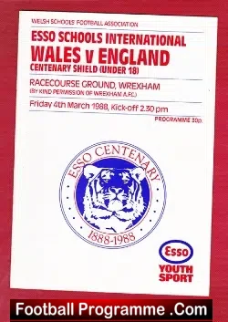 Wales v England 1988 – Schoolboys at Wrexham