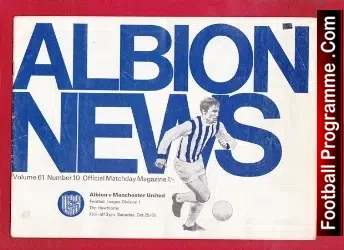West Bromwich Albion v Manchester United 1969 - football programme