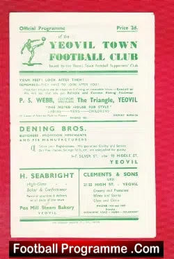 Yeovil Town v Merthyr Tydfil 1948 - football programme