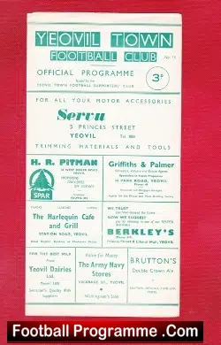 Yeovil Town v Wisbech Town 1961 - football programme