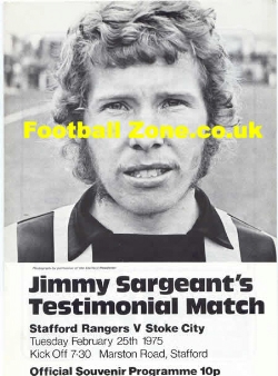 Jimmy Sargeant Testimonial Benefit Match Stafford Rangers 1975