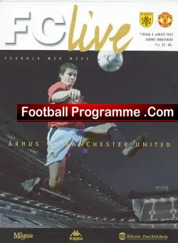 Aarhus v Manchester United 2002 - Denmark - football programme