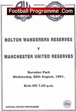 Bolton Wanderers v Manchester United 1991 – Reserves Match