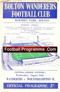 Bolton Wanderers v Wolves 1960
