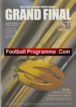 Bradford Bulls Rugby v Wigan 2003 + Ticket Cup Final