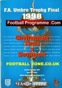 Cheltenham Town v Southport 1998 – Cup Final + Autographs