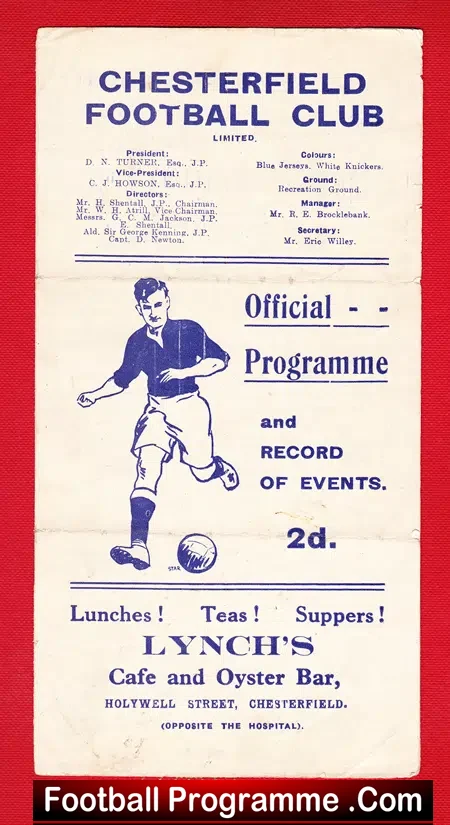 Chesterfield v Preston 1946 – Reserves Match