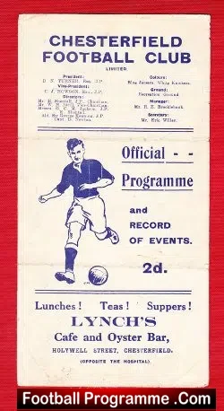 Chesterfield v Preston 1946 – Reserves Match