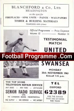 Cyril Bevavon Maurice Kyle Testimonial Beneft Oxford United 1963
