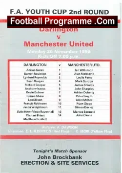 Darlington v Manchester United 1990 – Youth Match – Ryan Giggs