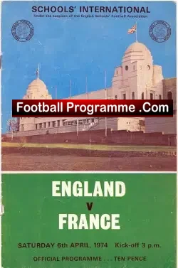 England v France 1974 – Wembley Schoolboys