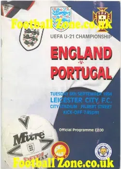 England v Portugal 1994 – Under 21 at Leicester City