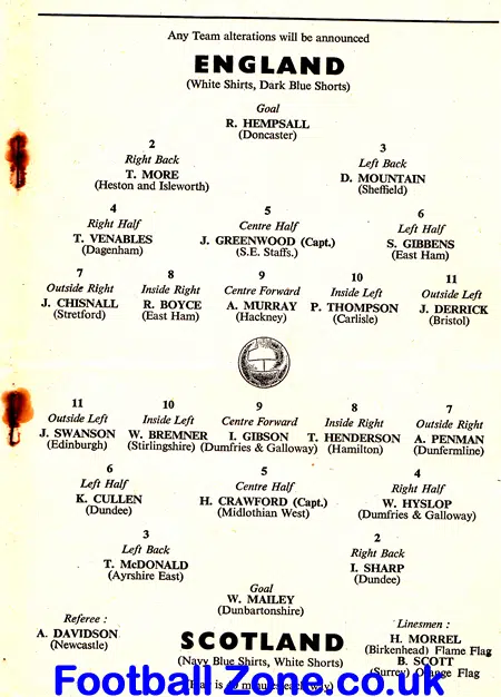 England v Scotland 1958 – Schoolboys at Wembley