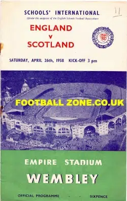 England v Scotland 1958 – Schoolboys at Wembley