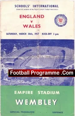 England v Wales 1957 – Wembley Schoolboys Game