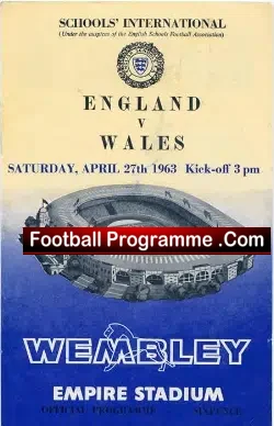 England v Wales 1963 – Wembley – Schoolboys