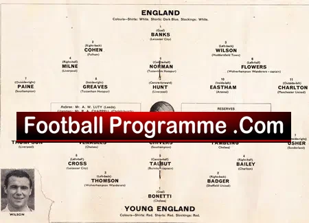 England v Young England 1964 – at Chelsea – Bobby Charlton
