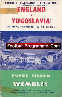 England v Yugoslavia 1956