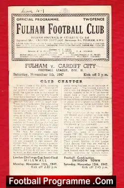 Fulham v Cardiff City 1947