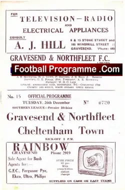 Gravesend Northfleet v Cheltenham Town 1961