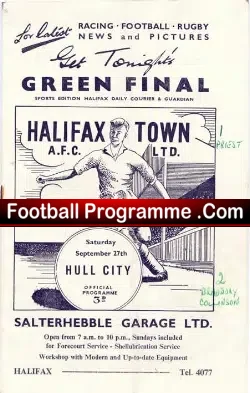 Halifax Town v Hull City 1958