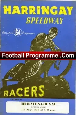 Harringay Speedway v Birmingham  1950