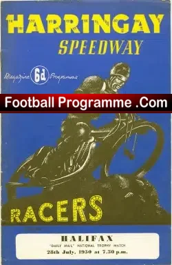 Harringay Speedway v Halifax 1950