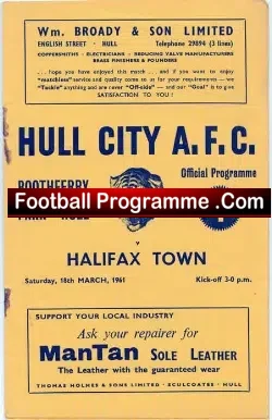 Hull City v Halifax Town 1961