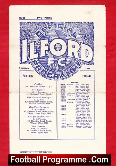 Ilford v Woking 1946