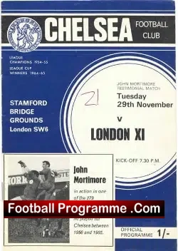 John Mortimore Testimonial Benefit Match Chelsea 1965
