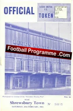 Leeds United v Shrewsbury Town 1965