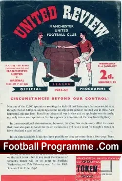 Manchester United v Arsenal 1962 – FA Cup Abandoned Replay