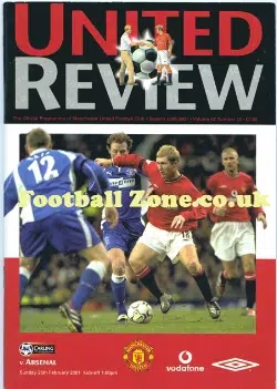 Manchester United v Arsenal 2001 - football programme