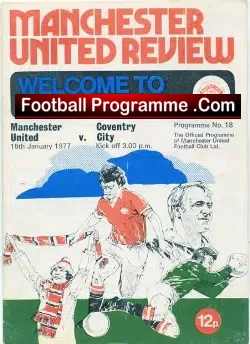 Manchester United v Coventry City 1977 - football programme