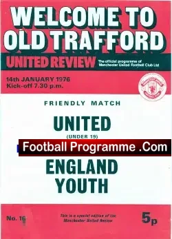 Manchester United v England 1976 – Youth Match