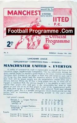 Manchester United v Everton 1964 – Lancashire Cup Final