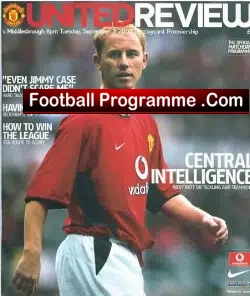 Manchester United v Middlesbrough 2002 - football programme