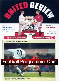 Manchester United v Tottenham 1995 – Youth Cup Final Programme