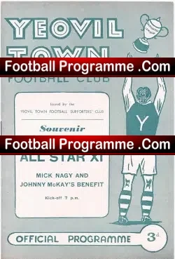Mick Nagay + Johnny McKay Testimonial Benefit Yeovil Town 1957